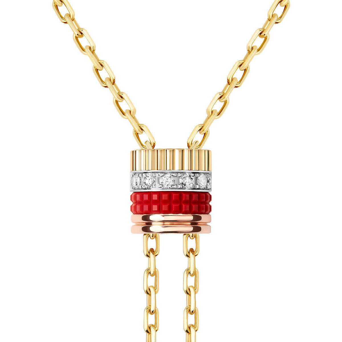 Gioiello in oro bianco giallo rosa Collana Quatre red edition, modello S Boucheron