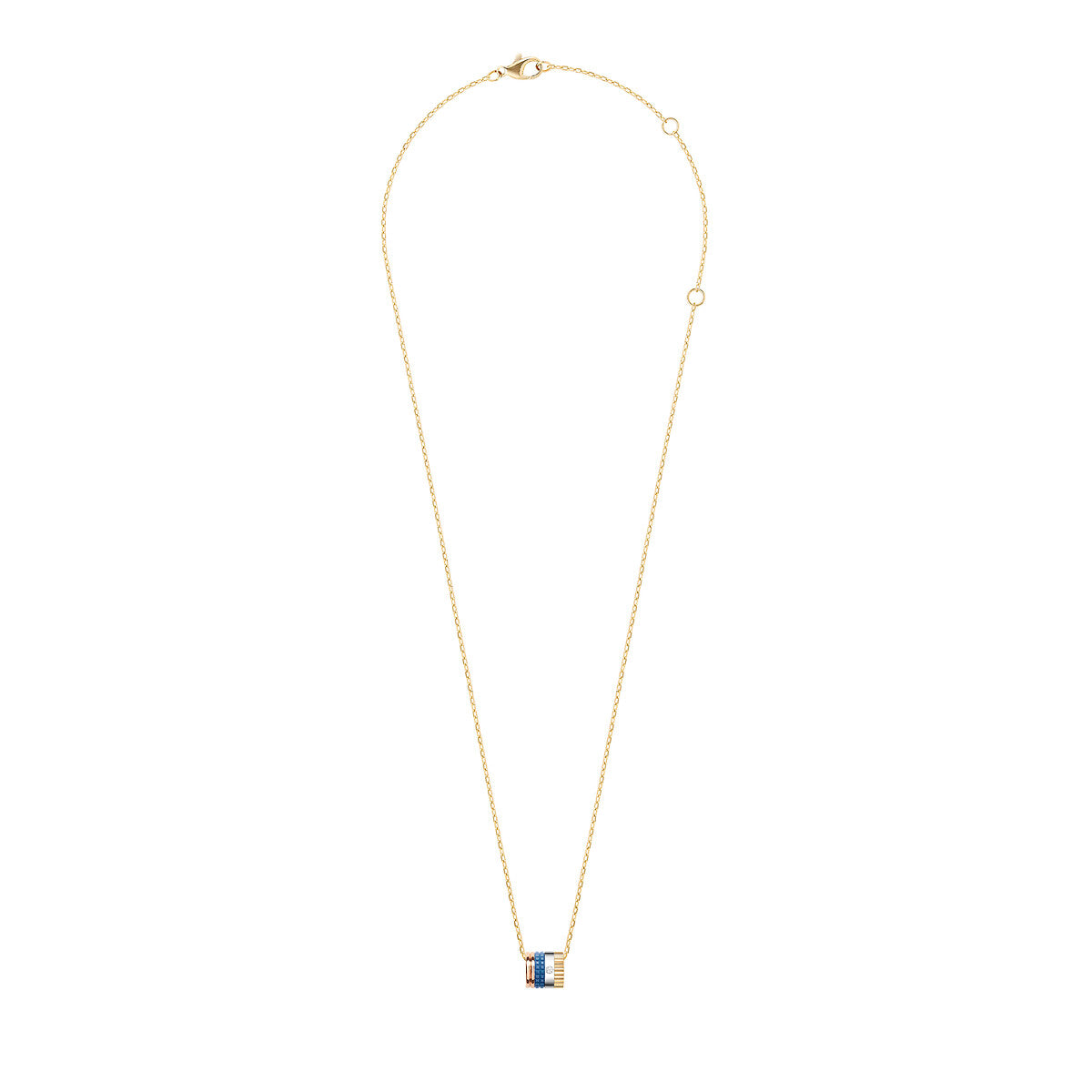 Gioiello in white, yellow, and rose gold Quatre blue edition mini ring pendant Boucheron