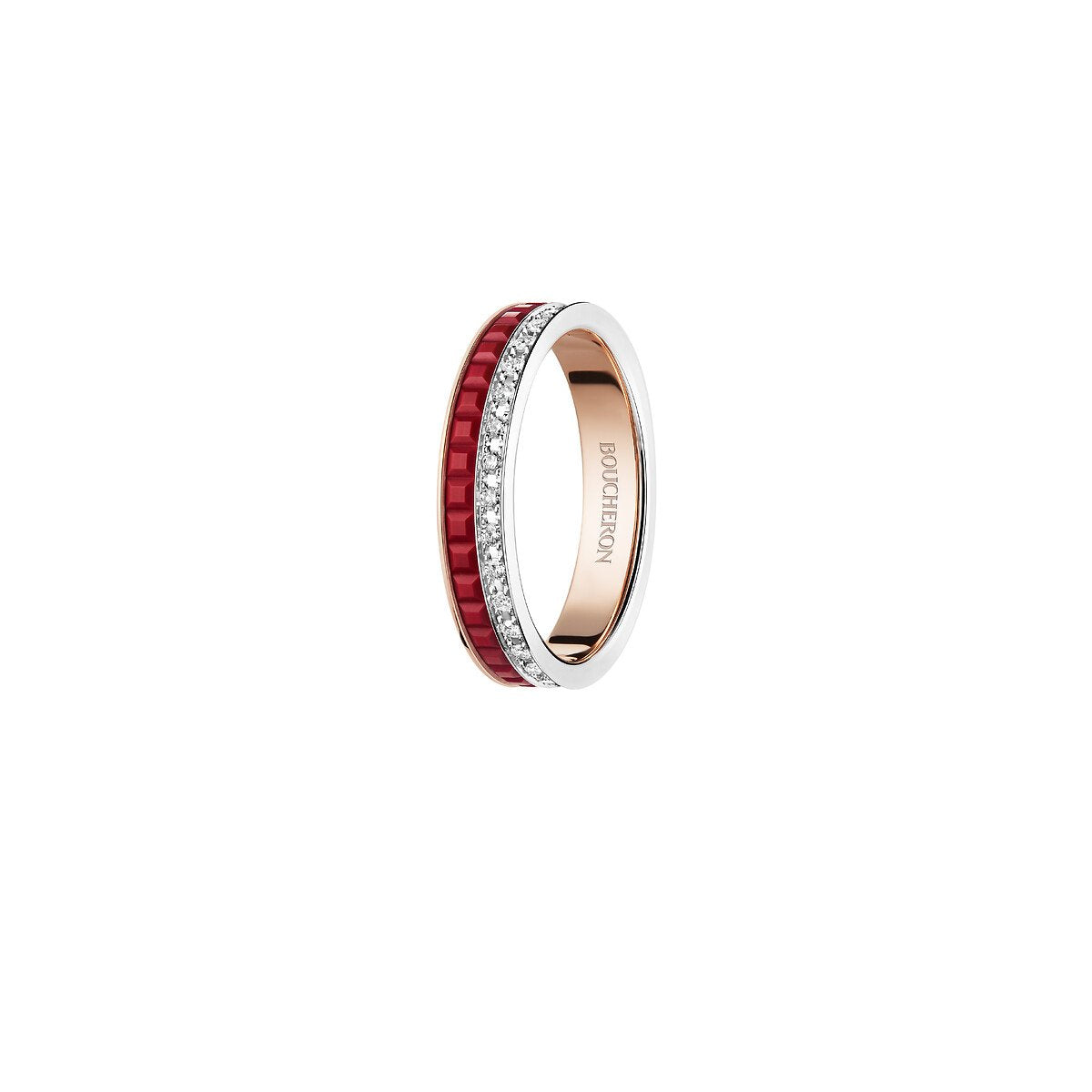 Ring in white gold and rose gold Quatre Red Ring Boucheron