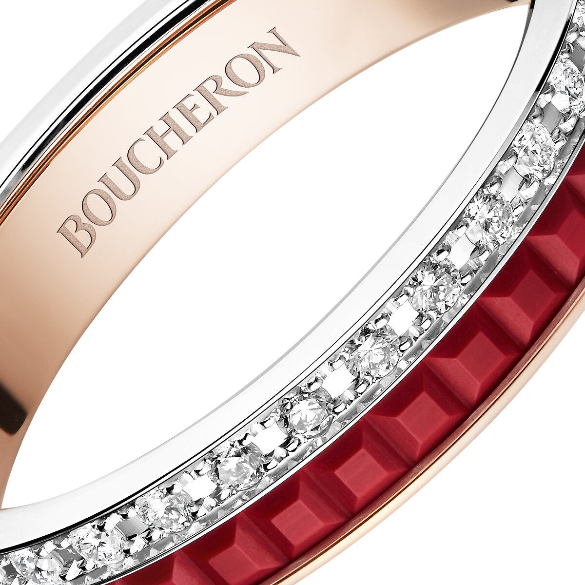 Ring in white gold and rose gold Quatre Red Ring Boucheron
