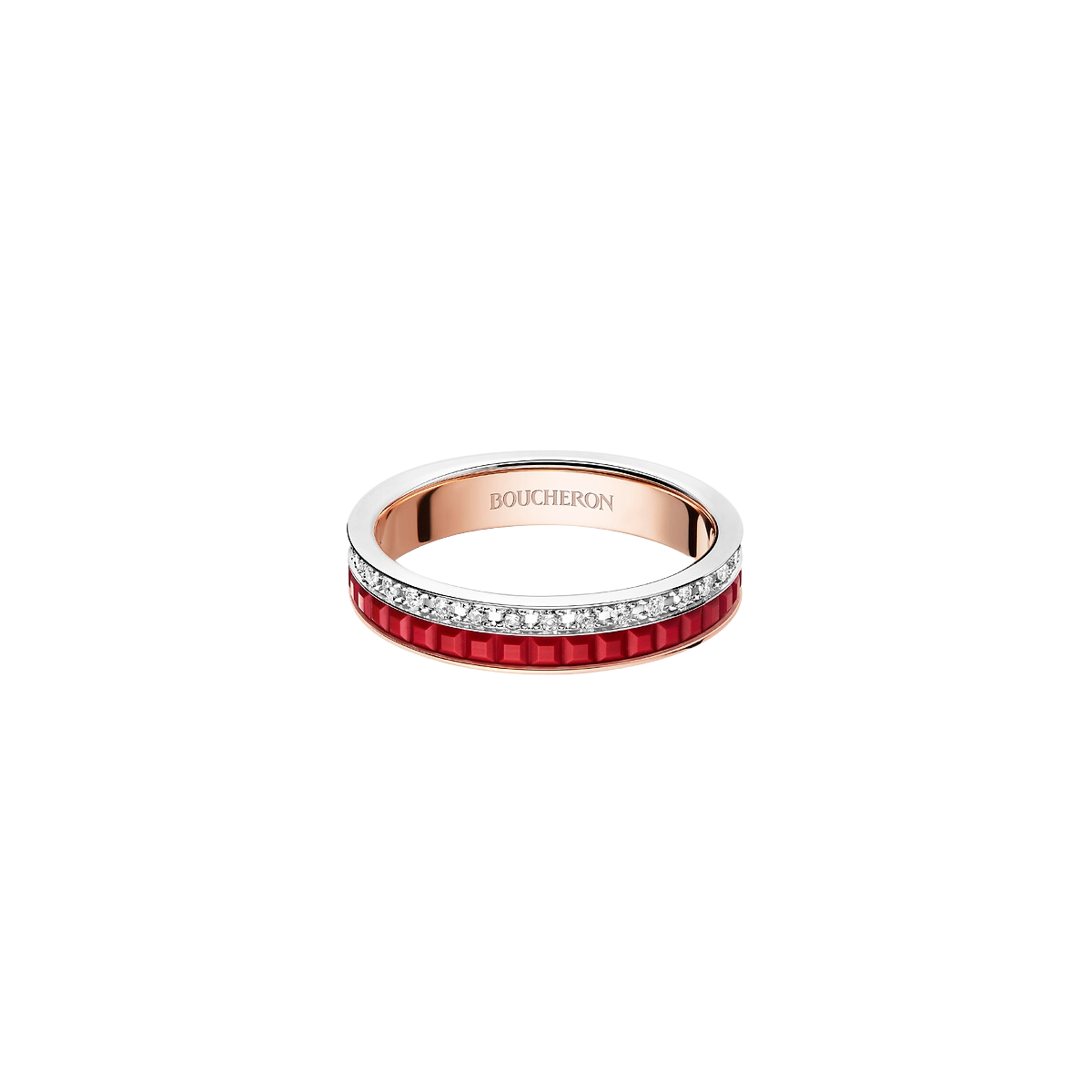 Ring in white gold and rose gold Quatre Red Ring Boucheron