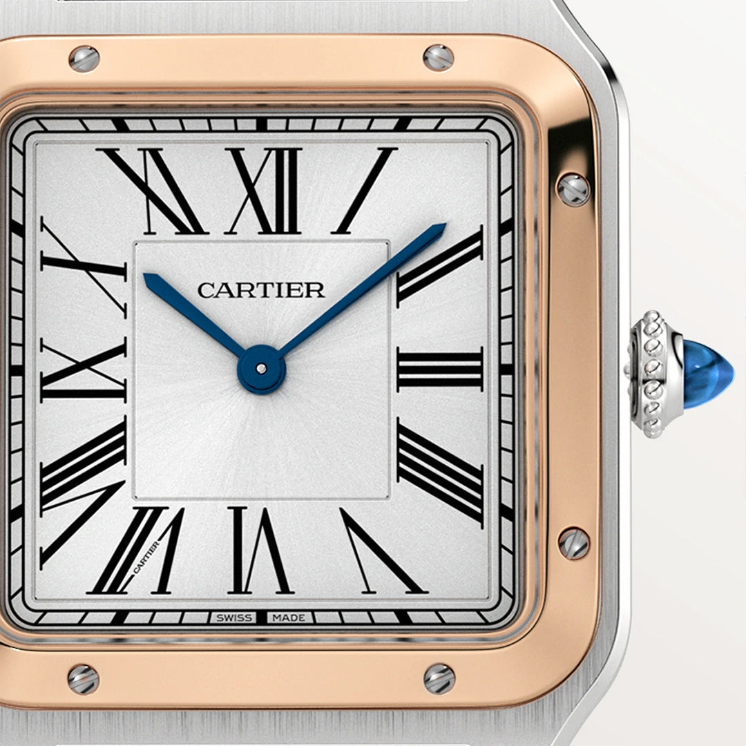 Orologio in acciaio e oro rosa Santos-Dumont Cartier