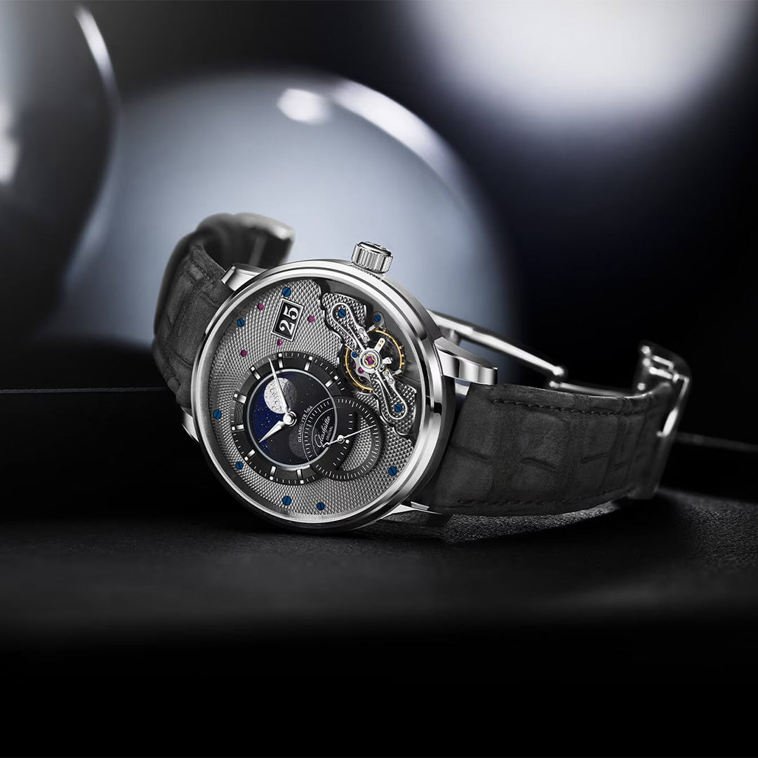 Orologio in platino PanoLunarInverse Glashutte original