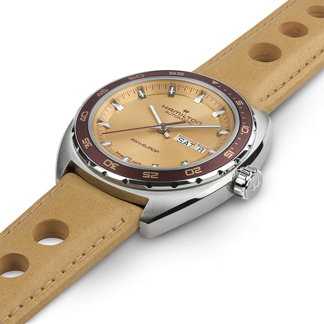 Orologio in acciaio American Classic Pan Europ Day Date Auto Hamilton