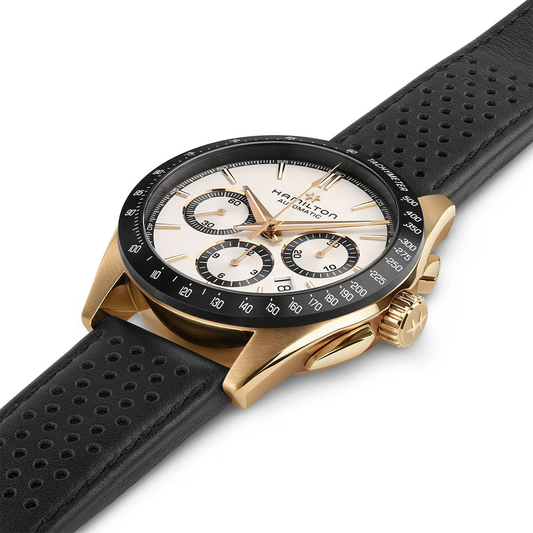 Watch in pvd-coated steel Jazzmaster Performer Auto Chrono Hamilton