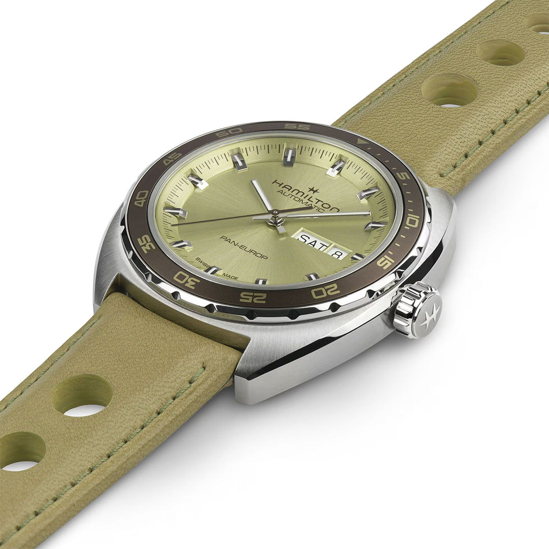 Orologio in acciaio American Classic Pan Europ Day Date Auto Hamilton