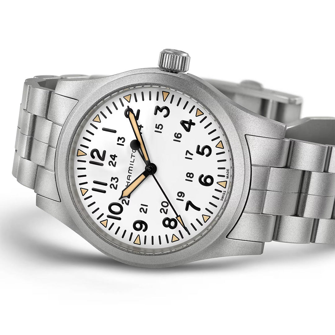 Orologio in acciaio Khaki Field Mechanical Hamilton