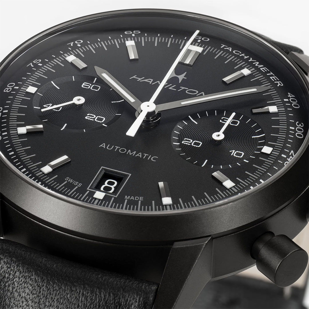 Orologio in acciaio pvd American Classic Intra-matic Auto Chrono Hamilton