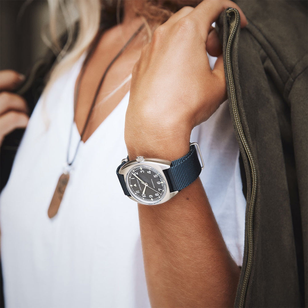 Orologio in acciaio Khaki Aviation Pilot Pioneer Mechanical Hamilton