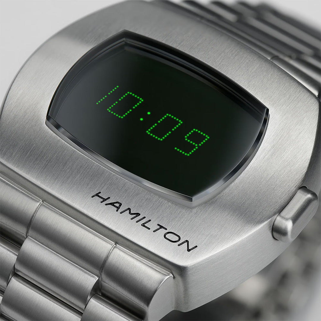 Orologio in acciaio American Classic PSR Digital Quartz Hamilton