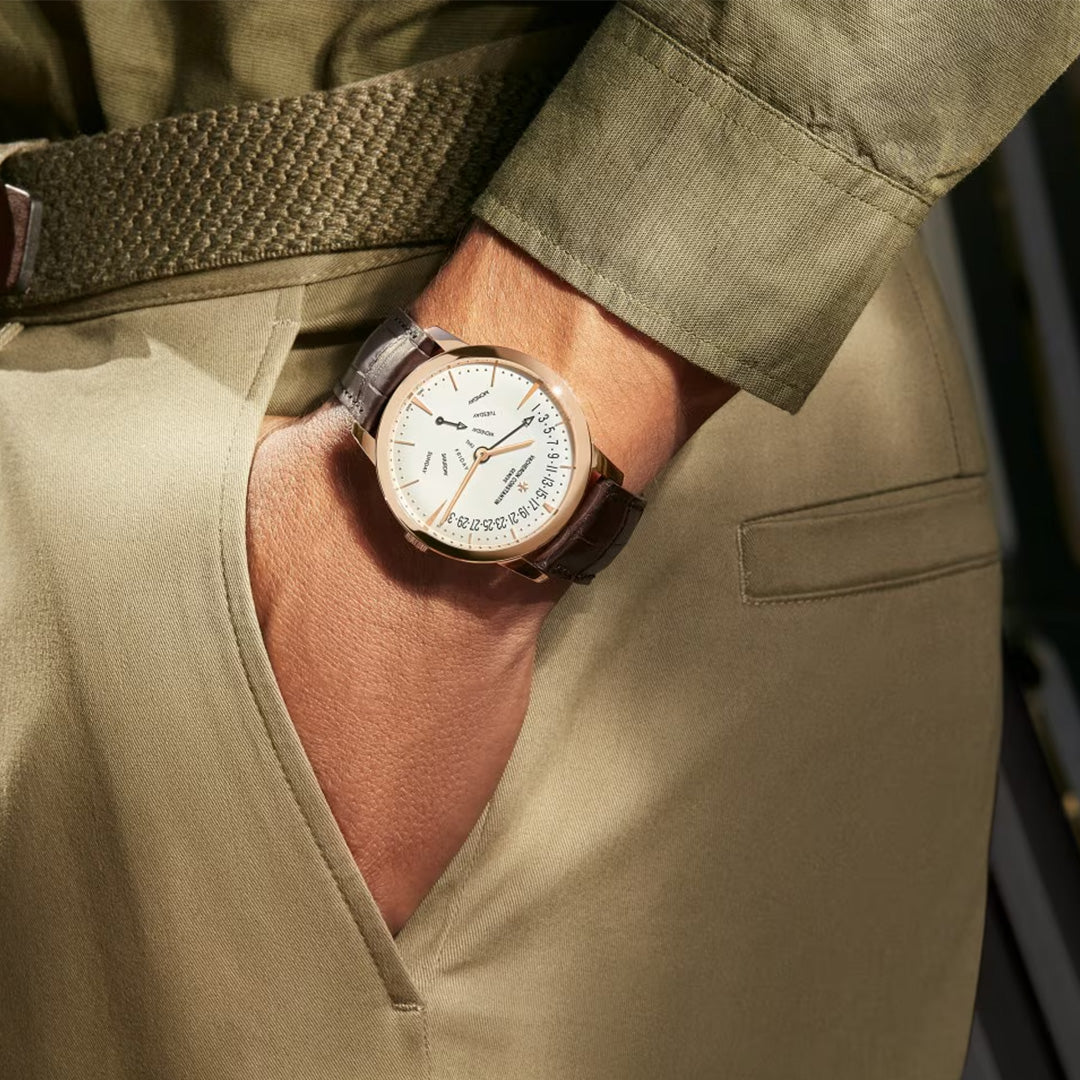 Orologio in oro rosa Patrimony Biretrogrado Giorno e Data Vacheron constantin