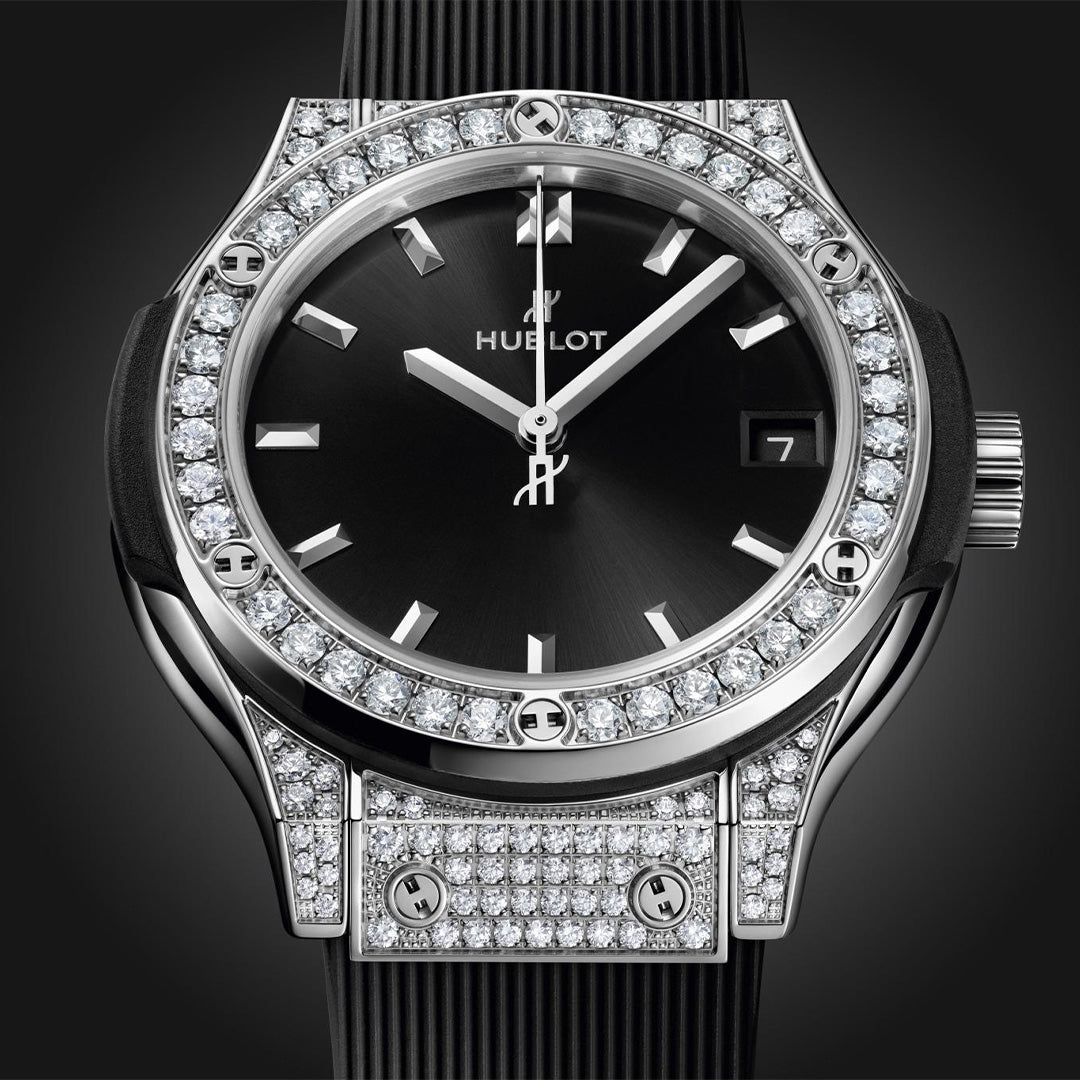 Watch in titanium Classic Fusion Titanium Pavé Hublot