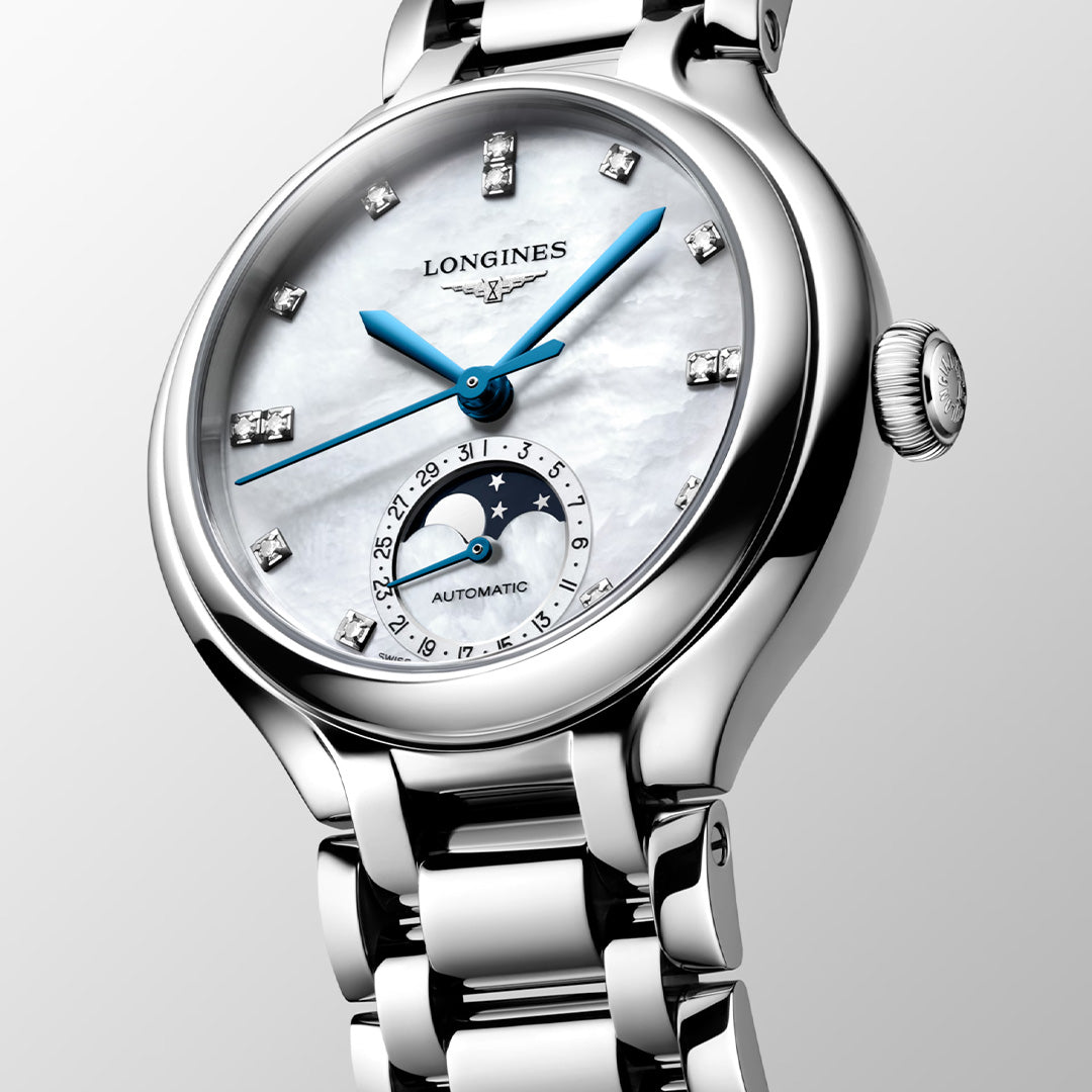 Orologio in acciaio PrimaLuna Moonphase Longines