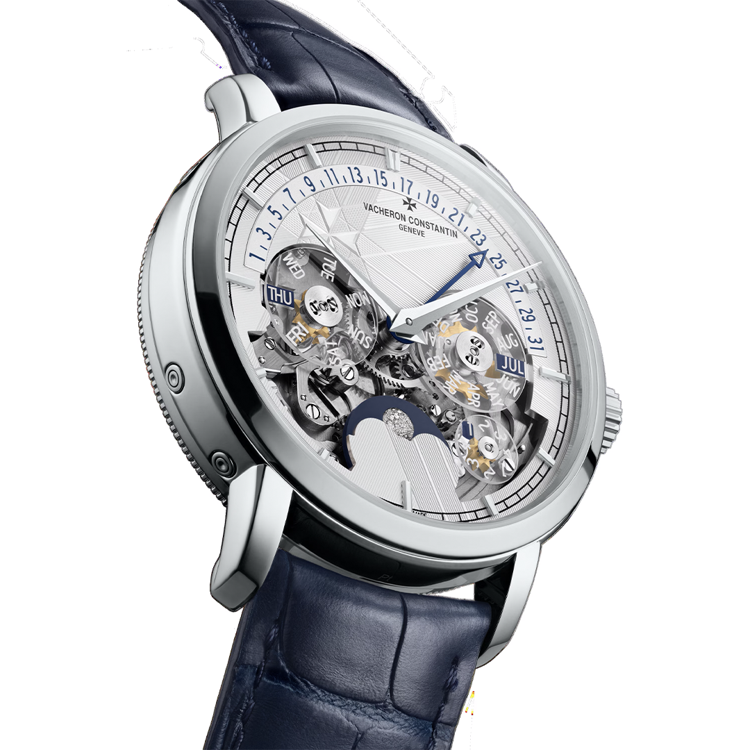 Watch in platinum Traditionnelle Perpetual Calendar Retrograde Date Openface Vacheron constantin
