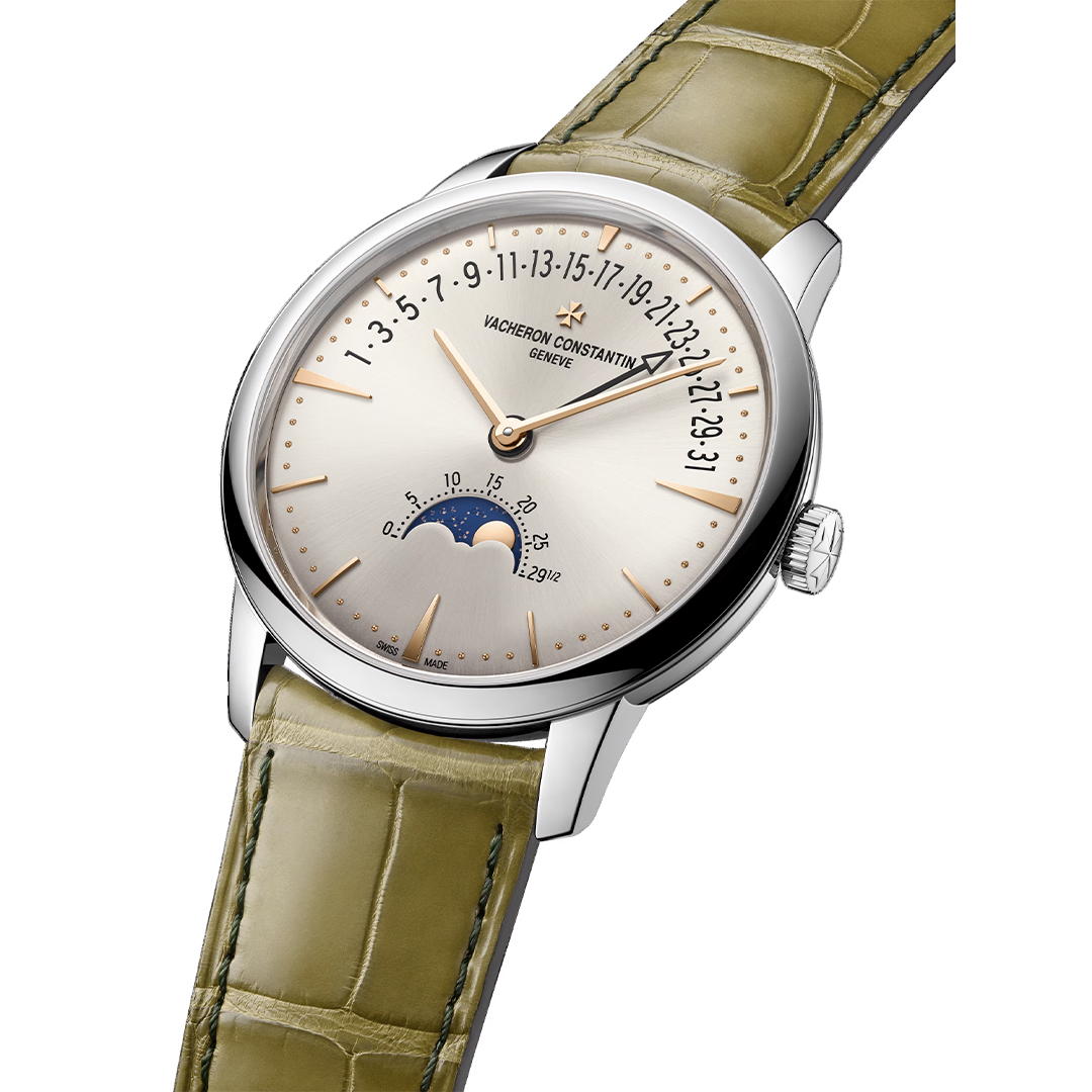 Orologio in oro bianco Patrimony Fasi Lunari Data Retrograda Vacheron constantin