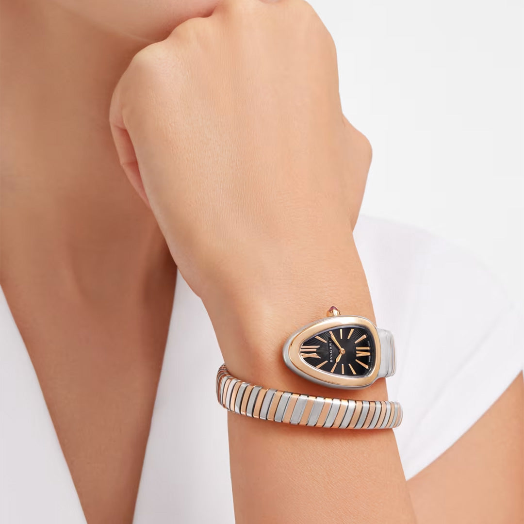 Watch in steel and rose gold Serpenti Tubogas Bulgari