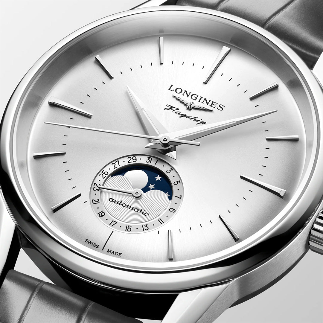 Orologio in acciaio Flagship Heritage Moonphase Longines