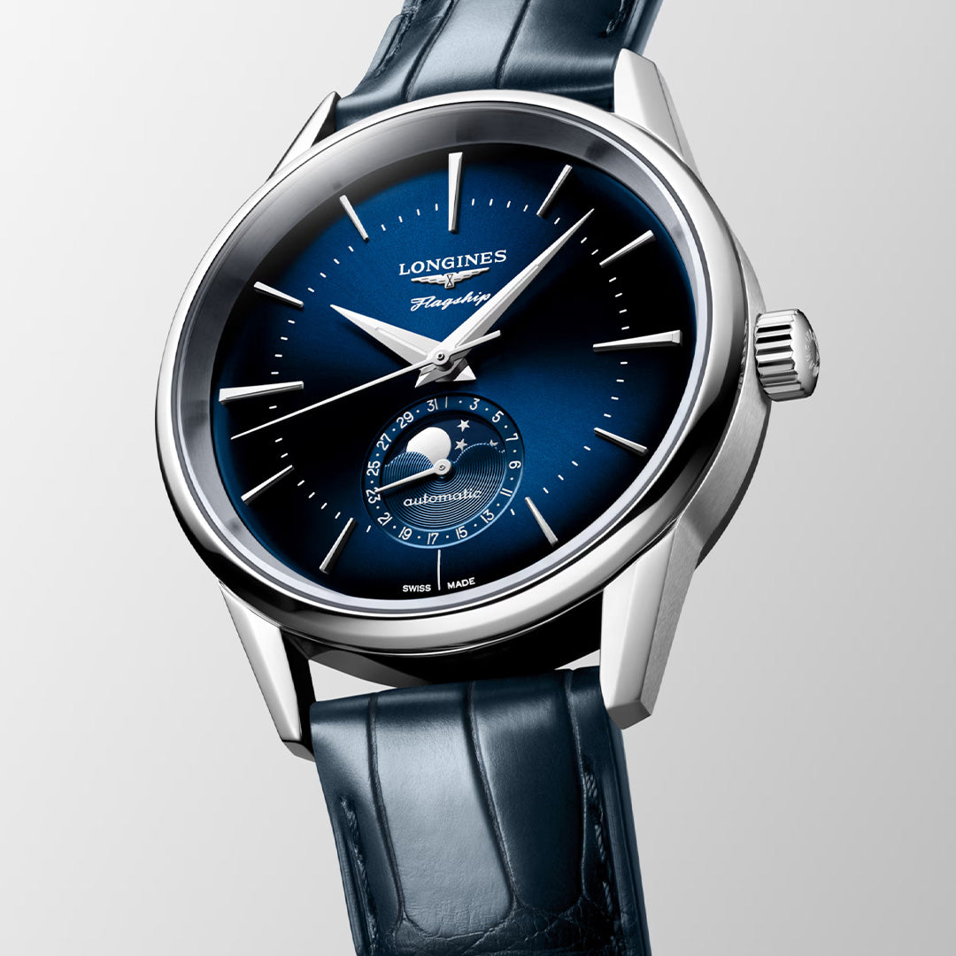 Orologio in acciaio Flagship Heritage Moonphase Longines