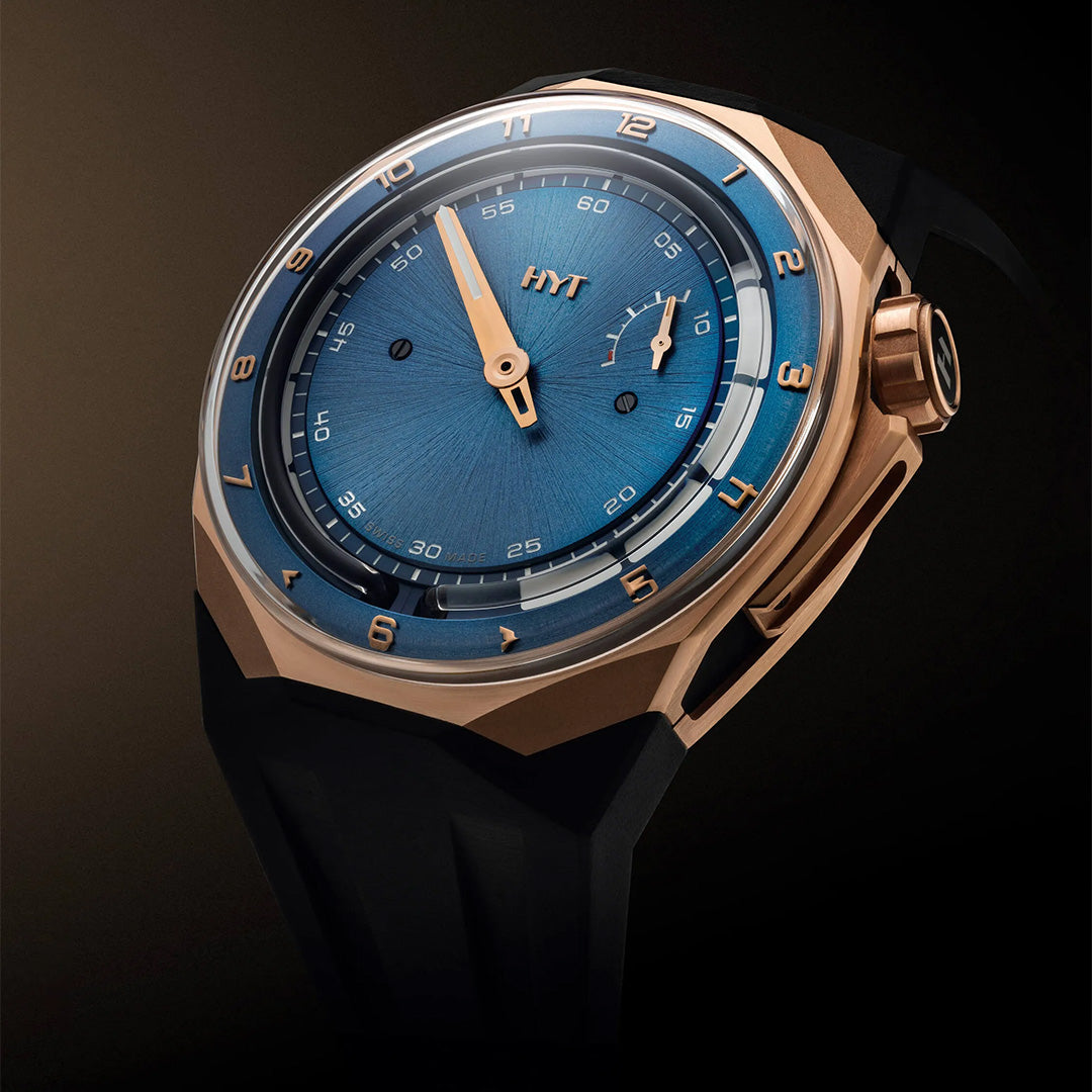 Orologio in oro rosa e titanio T1 5N Gold & Titanium Deep Blue Hyt