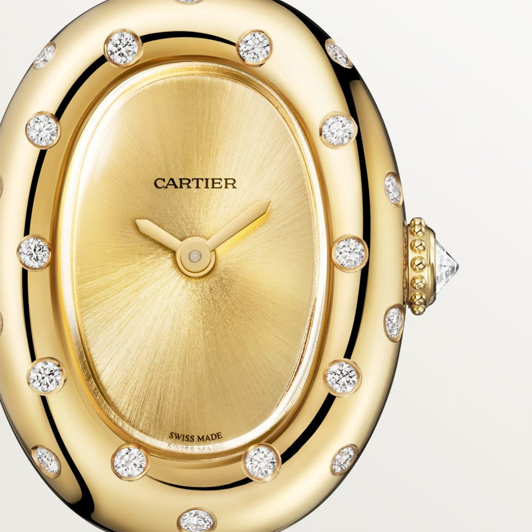Orologio in oro giallo Baignoire (misura 15) Cartier