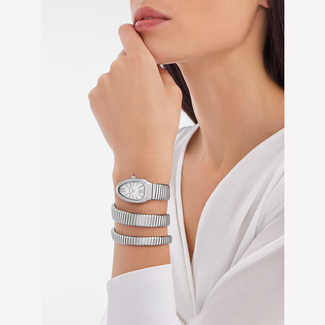 Orologio in acciaio Serpenti Tubogas Bulgari