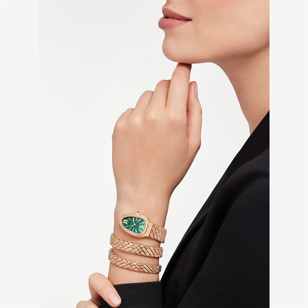 Orologio in oro rosa Serpenti Spiga Bulgari