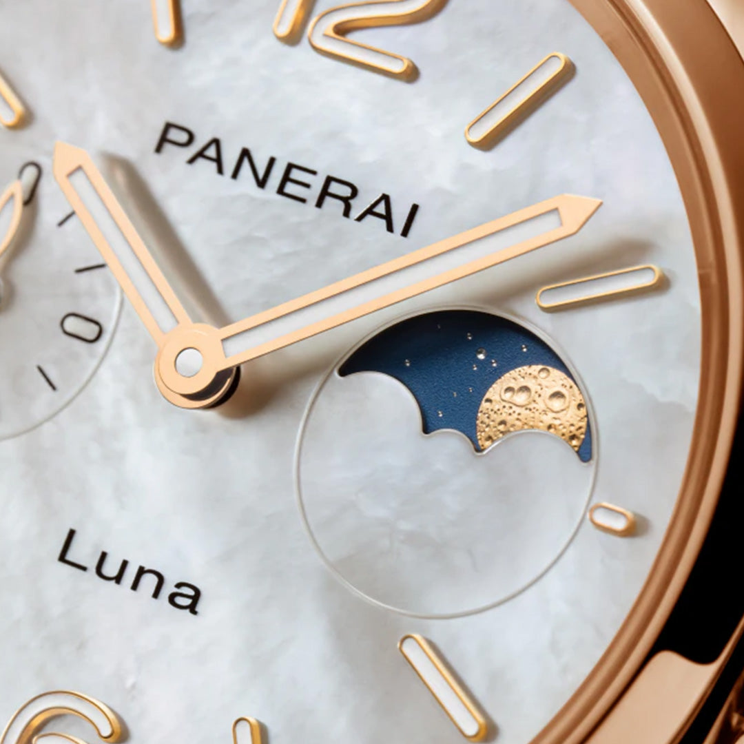 Watch in rose gold Luminor Due Luna Goldtech™ Madreperla Panerai