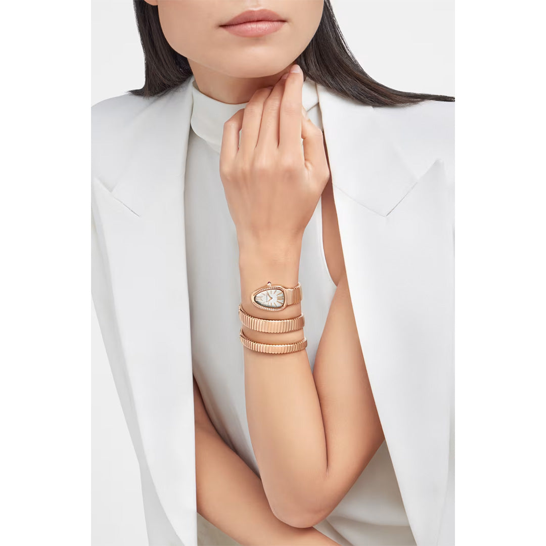 Orologio in oro rosa Serpenti Tubogas Bulgari
