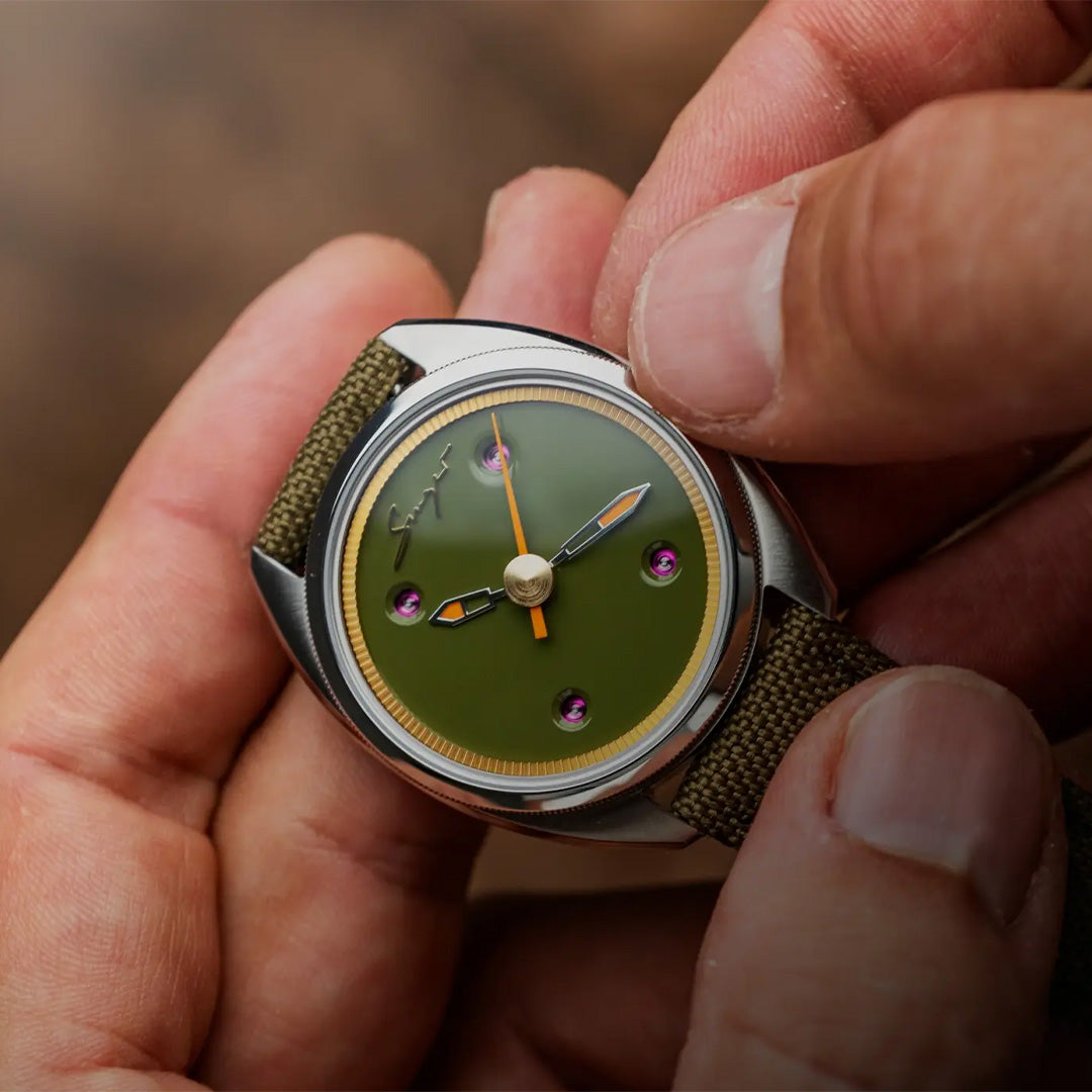 Orologio in acciaio Caballero Empire Green Singer