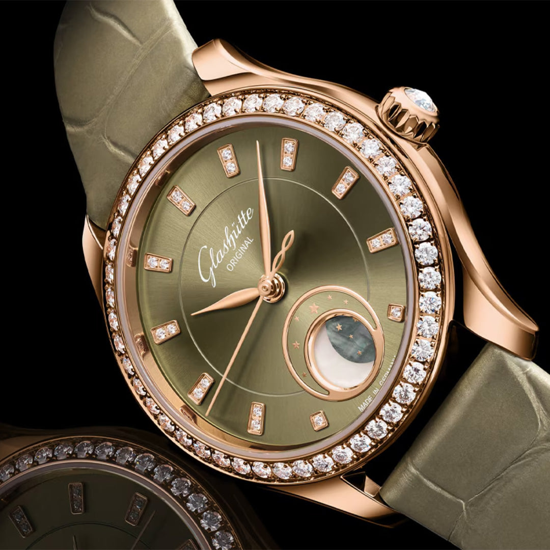 Watch in rose gold Serenade Luna Glashutte original