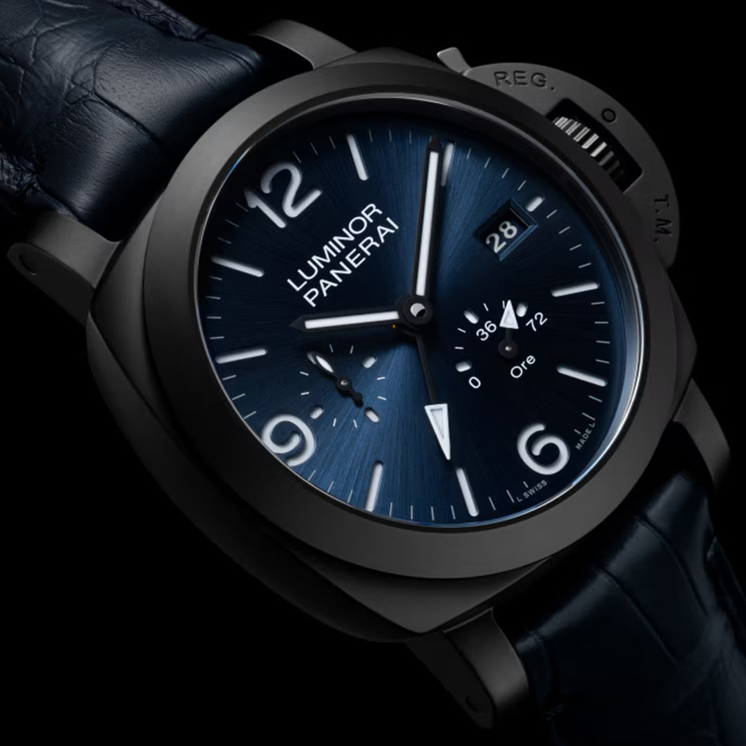Orologio in ceramica nera Luminor GMT Power Reserve Ceramica Panerai
