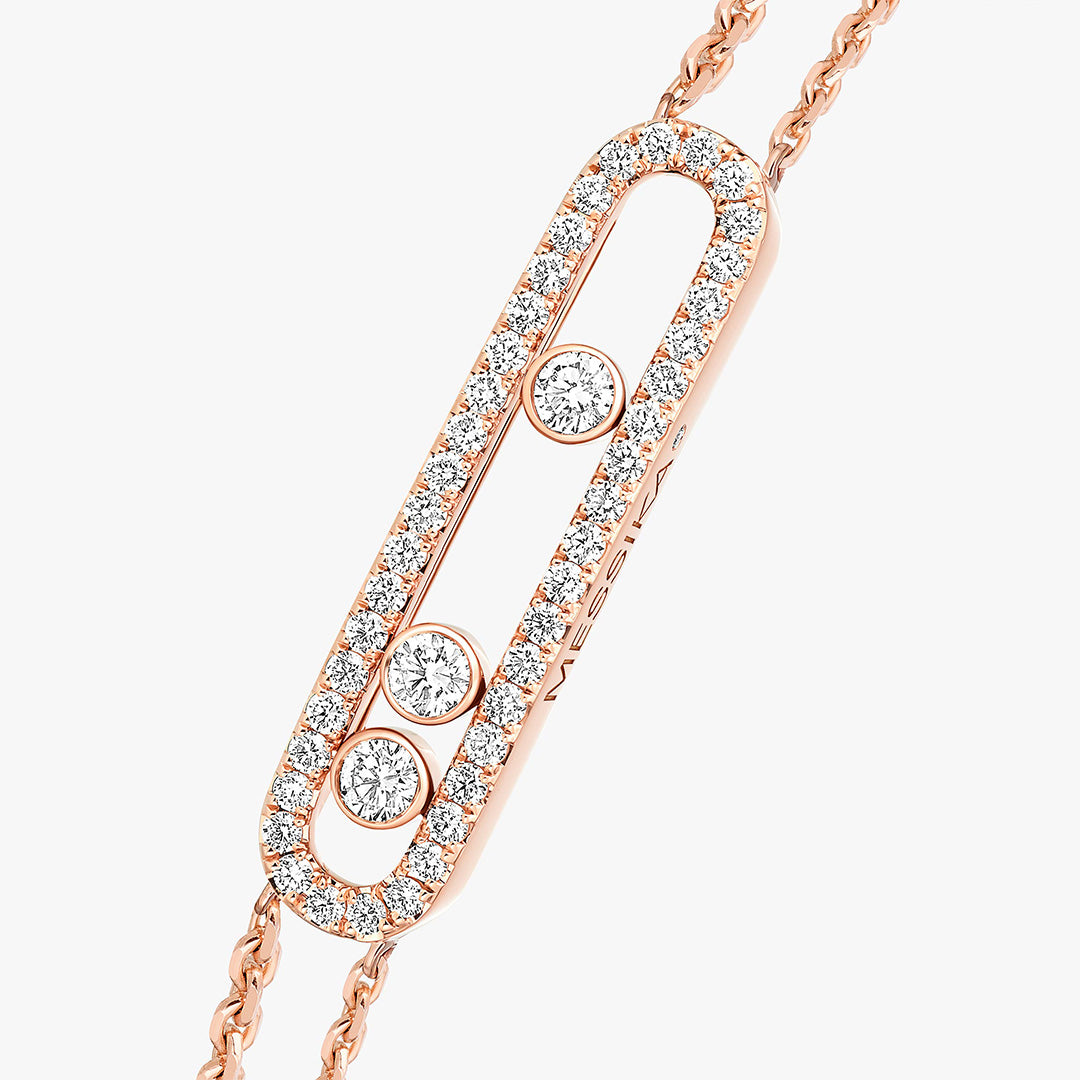 Gioiello in oro rosa Bracciale Move Classique Pavé Messika