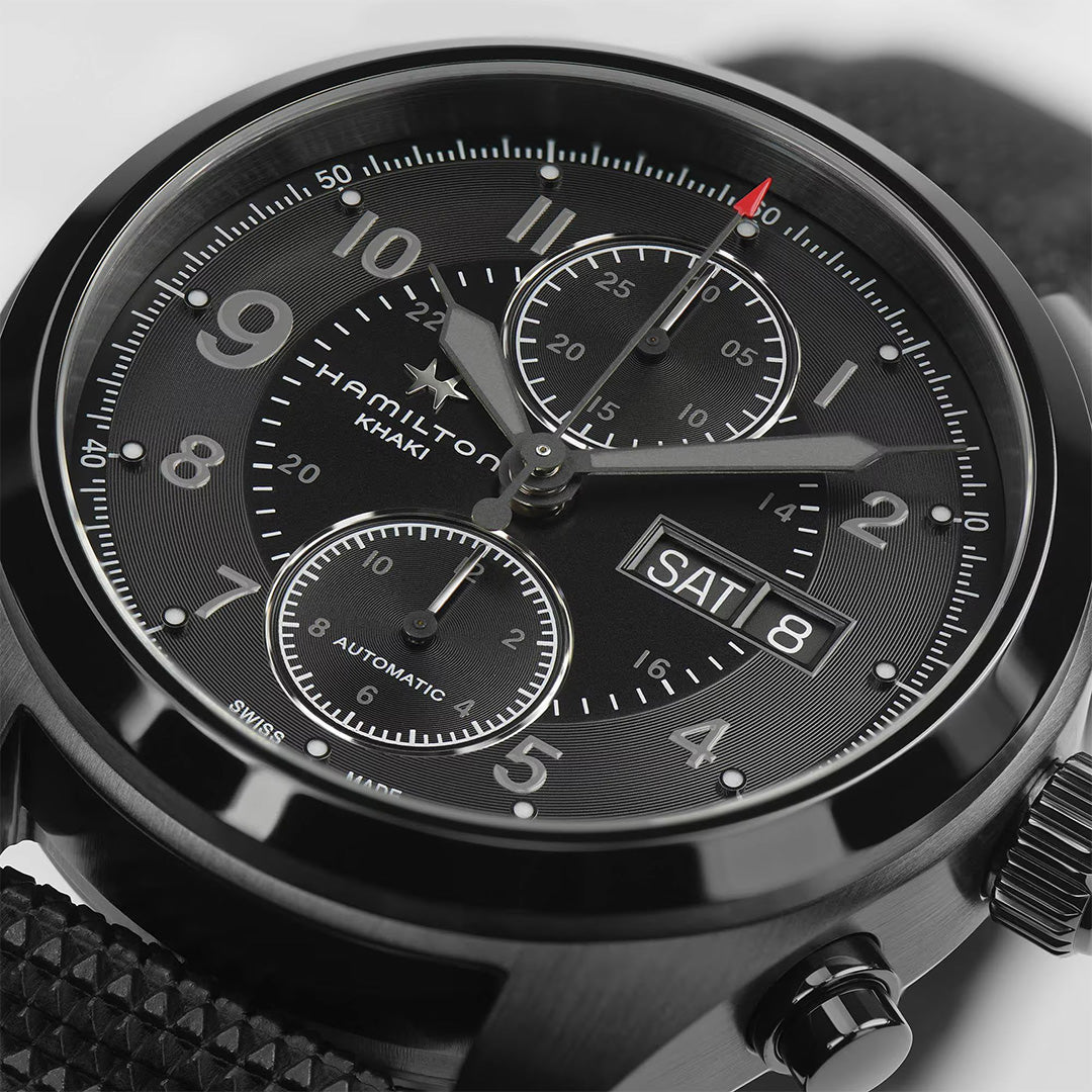 Orologio in acciaio pvd Khaki Field Auto Chrono Hamilton