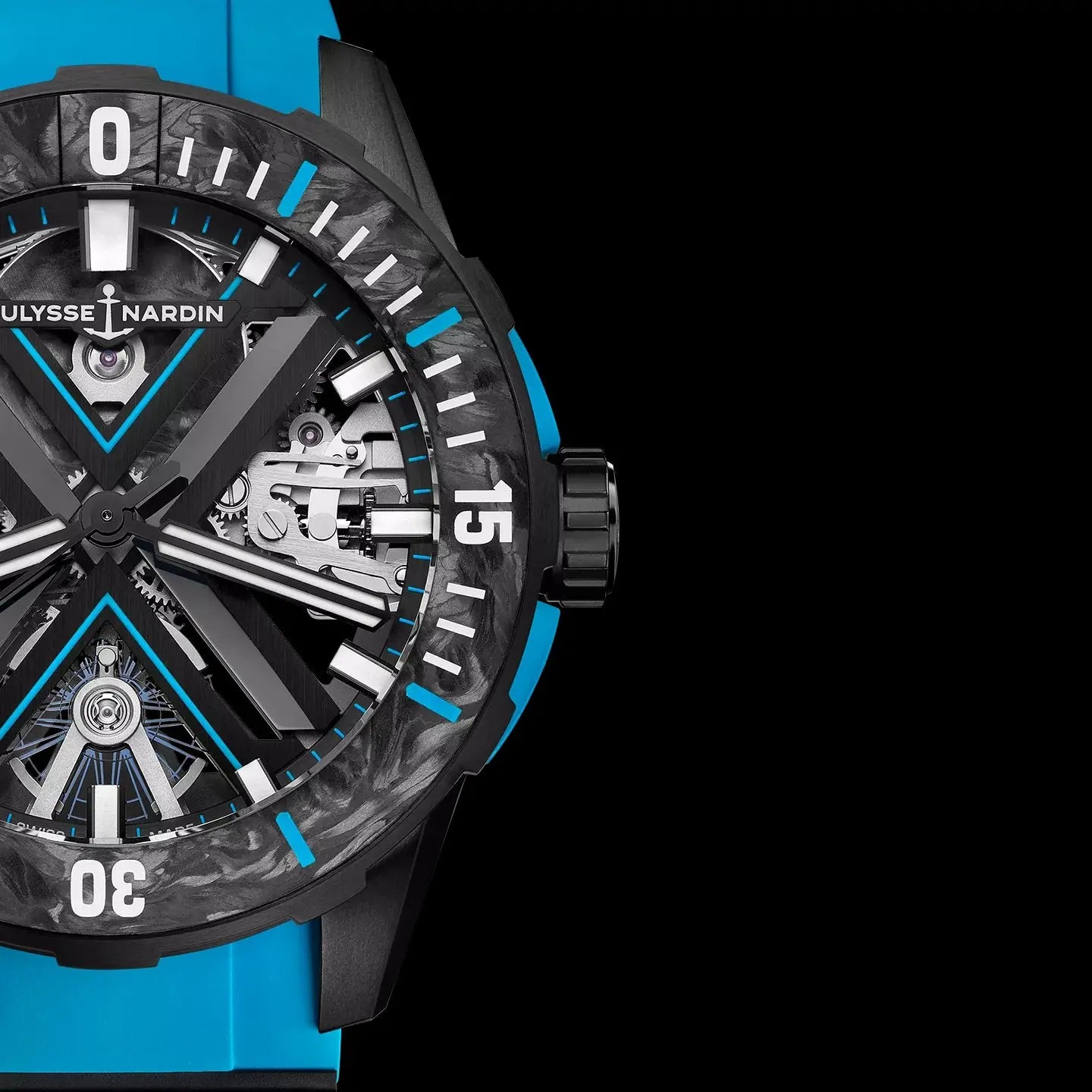 Watch in titanium Diver X Skeleton Azure Ulysse nardin