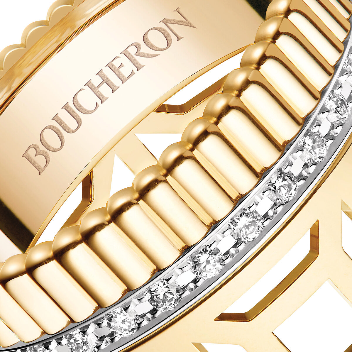 Gioiello in oro giallo e bianco Anello Quatre Radiant Boucheron