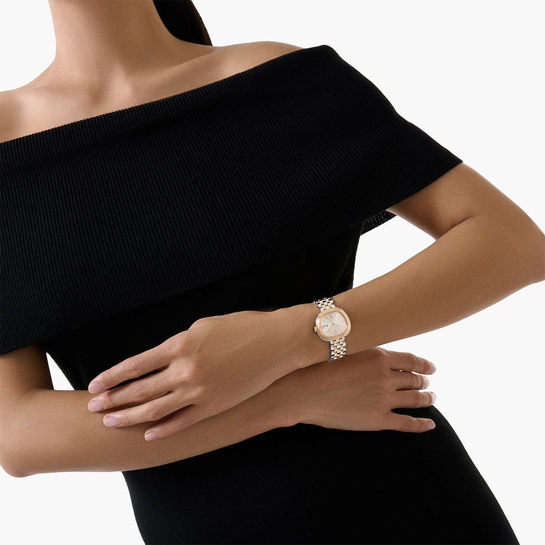 Watch in steel and rose gold Sixtie Piaget