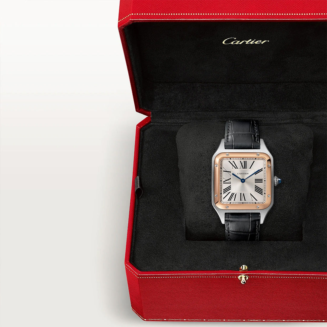 Orologio in acciaio e oro rosa Santos-Dumont Cartier
