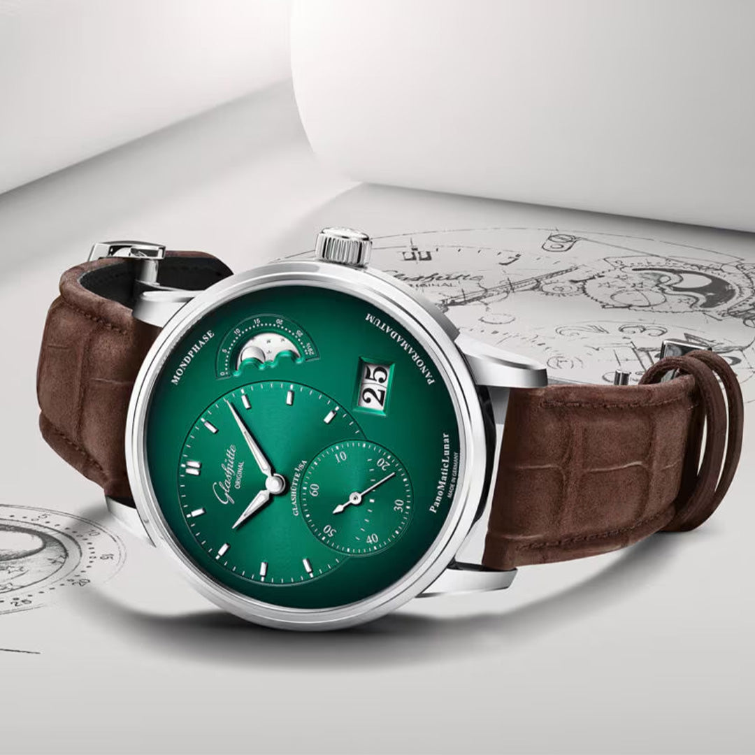 Watch in steel PanoMaticLunar Glashutte original
