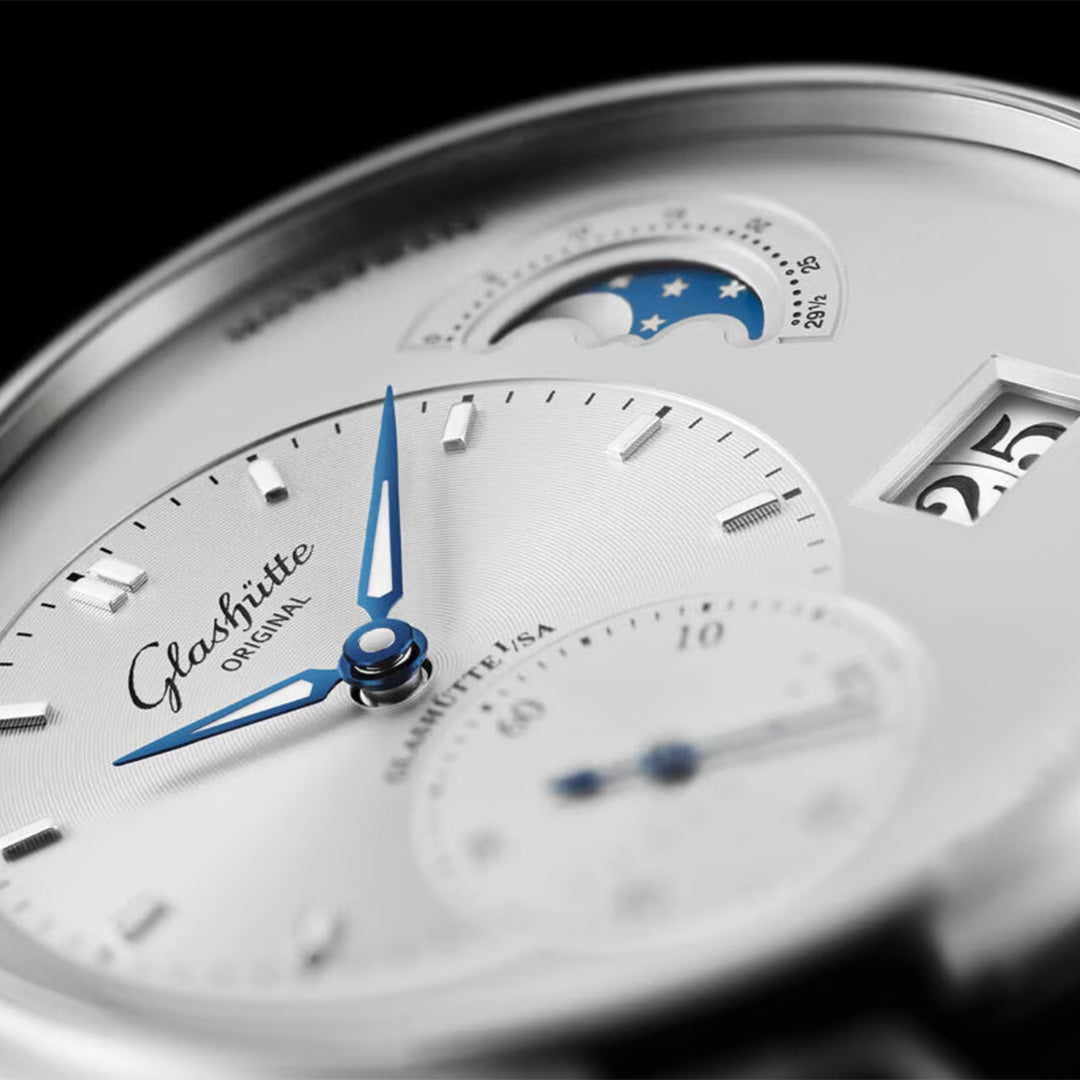 Watch in steel PanoMaticLunar Glashutte original