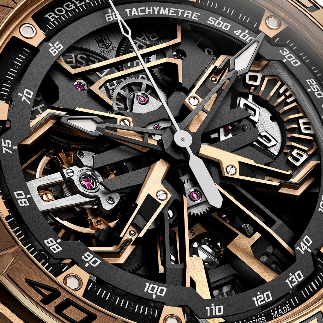 Watch in rose gold Excalibur Spider Flyback Chronograph Roger dubuis
