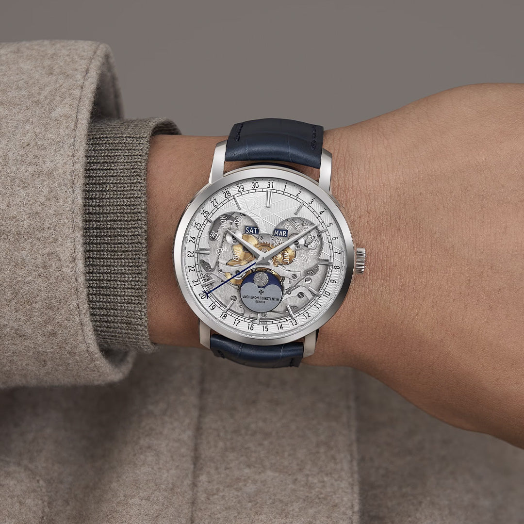 Orologio in platino Traditionnelle Openface Calendario Completo Vacheron constantin