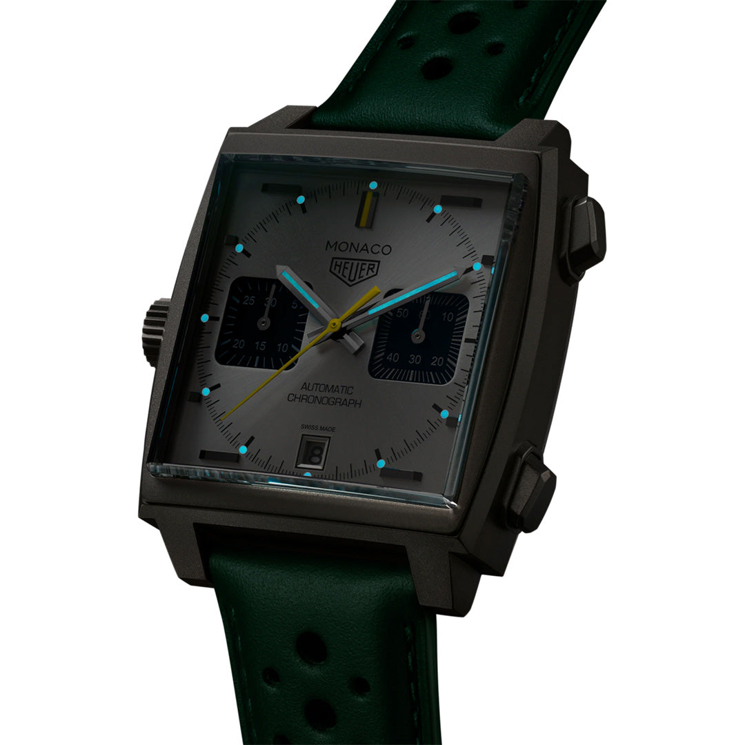 Watch in titanium Monaco Chronograph Racing Green Tag heuer