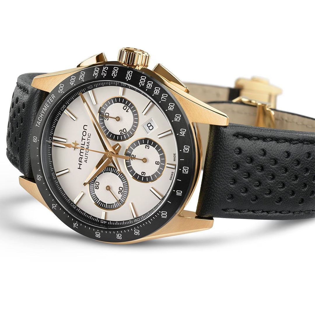 Watch in pvd-coated steel Jazzmaster Performer Auto Chrono Hamilton