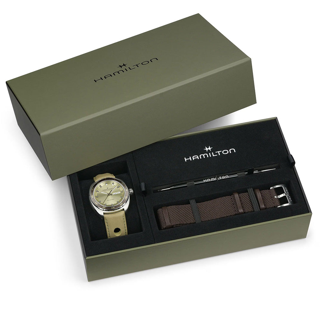 Orologio in acciaio American Classic Pan Europ Day Date Auto Hamilton