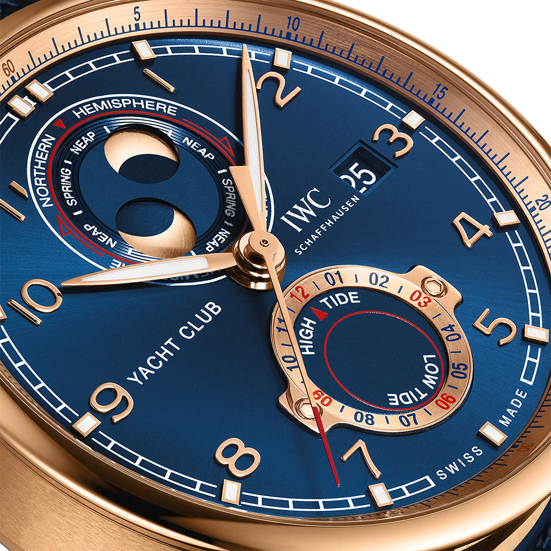 Orologio in oro rosa Portugieser Yacht Club Moon & Tide Iwc