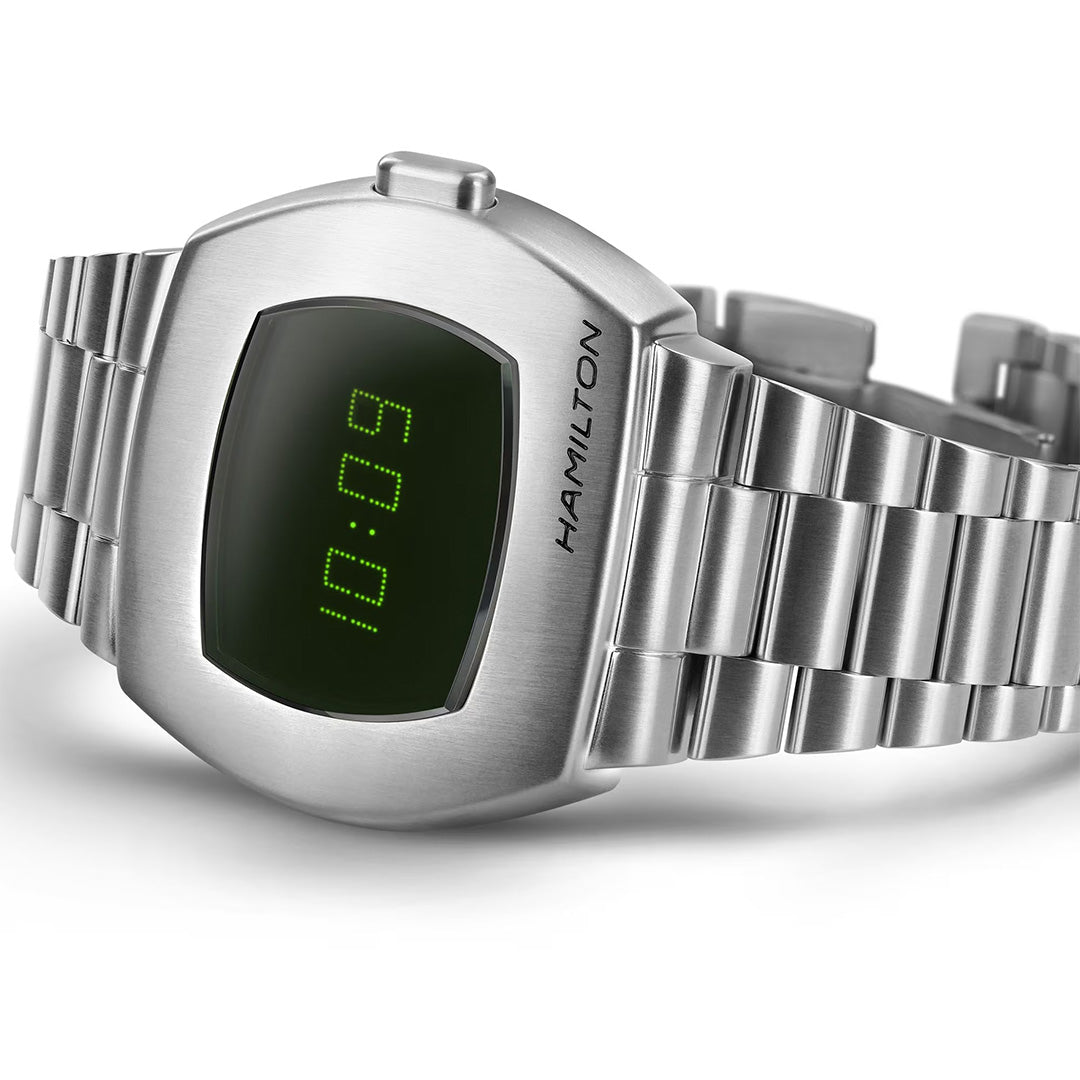 Watch in steel American Classic PSR Digital Quartz Hamilton