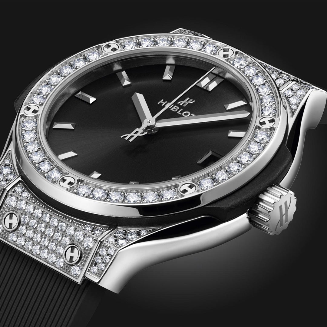 Watch in titanium Classic Fusion Titanium Pavé Hublot