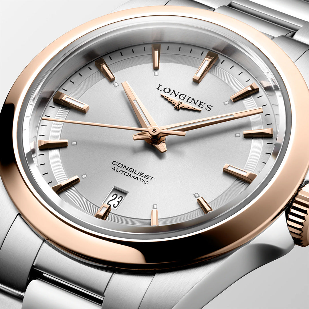 Orologio in acciaio e oro rosa Conquest Longines