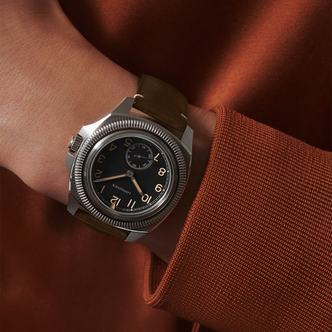 Orologio in acciaio Pilot Majetek Longines