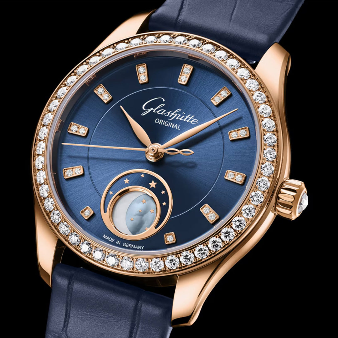 Watch in rose gold Serenade Luna Glashutte original